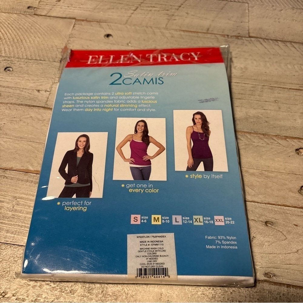 Ellen Tracey 2 Satin Trim Camis Women’s Sz XXL 20-22 Ultra Soft Natural Slimming - Picture 9 of 12